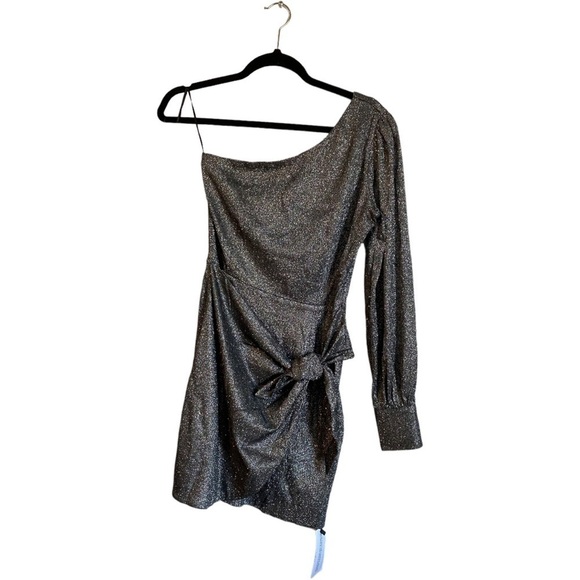 NWT Yumi Kim STUDIO 54 DRESS, GUN METAL SPARKLE - Picture 4 of 9